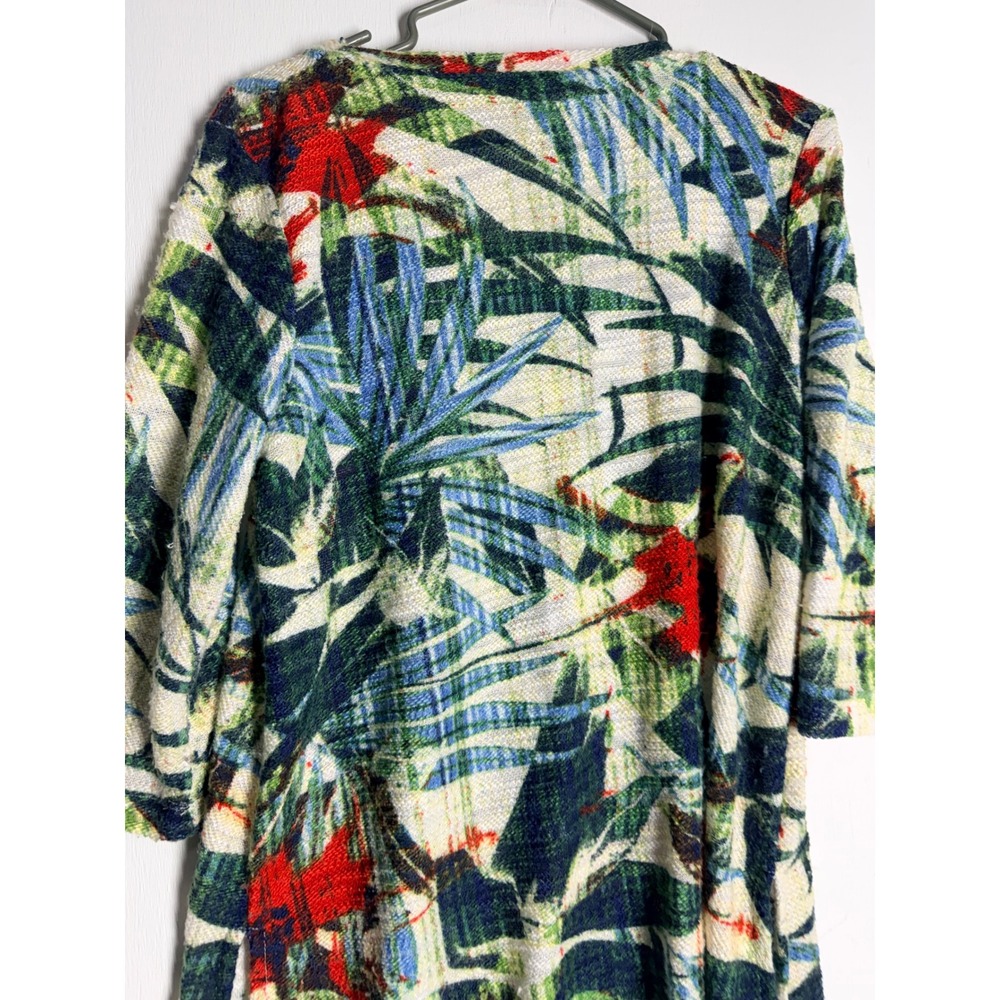 Thomas & Olivia Tropical Palm Leaf Floral V-Neck Knit Top 3/4 Sleeve Large - Picture 11 of 11